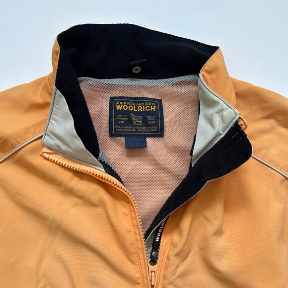Vintage Woolrich Women size M Orange Yellow Fleece collar windbreaker Jacket - Picture 2 of 12